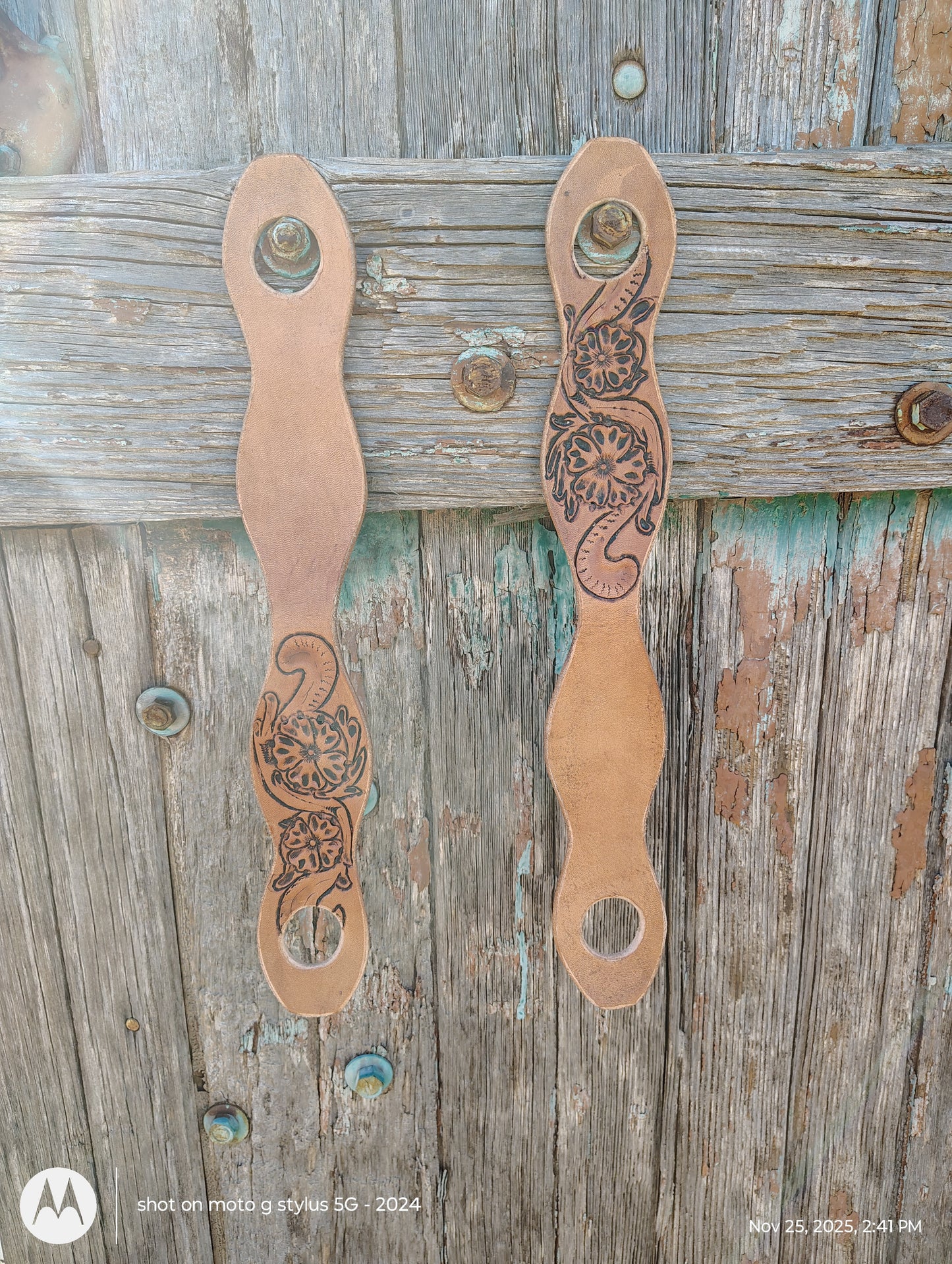 Tooled slobber straps