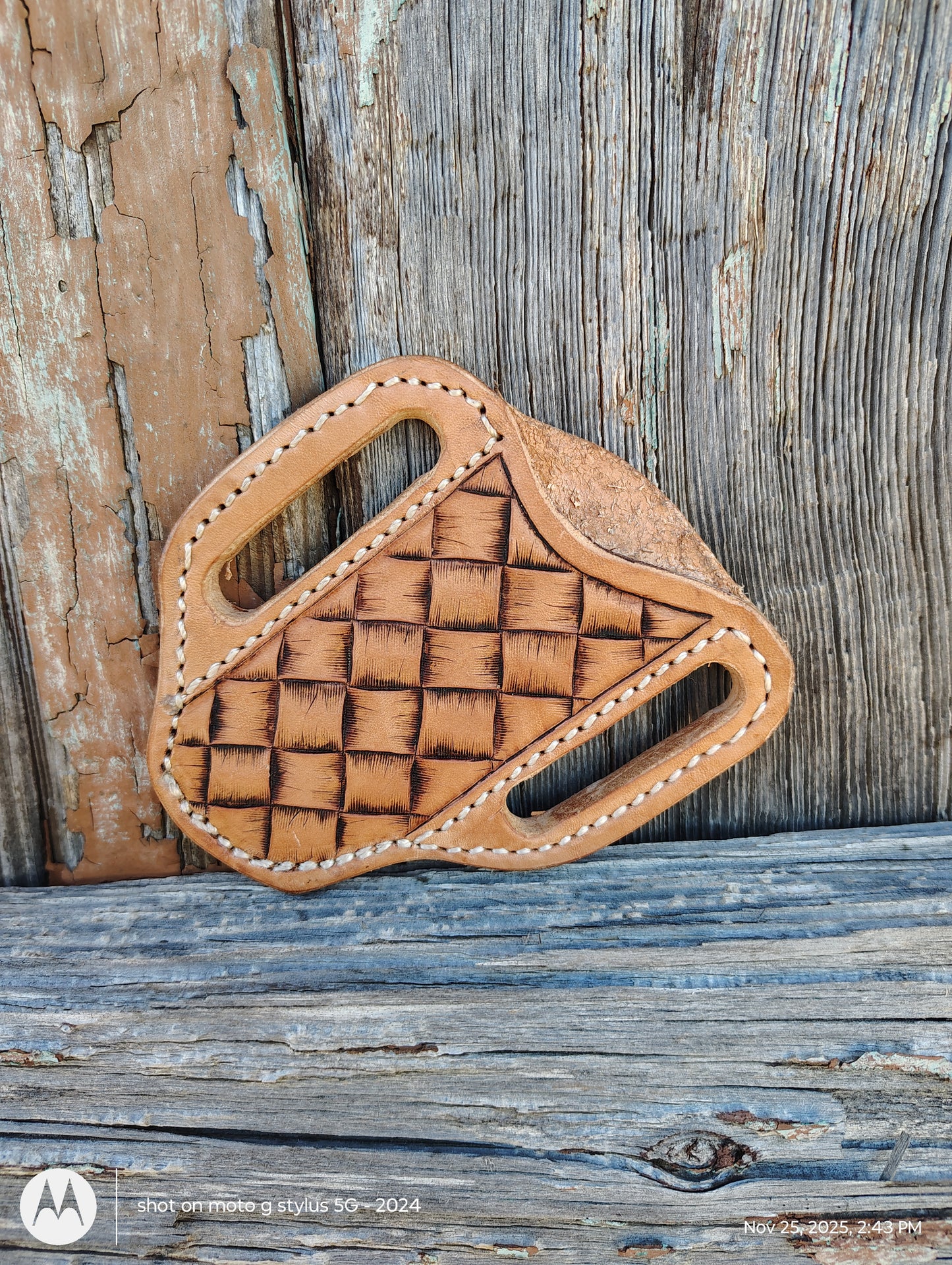Tooled pocket knife sheath