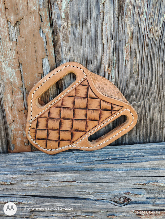 Tooled pocket knife sheath