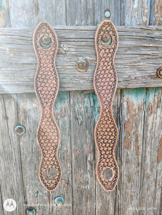 Tooled slobber straps